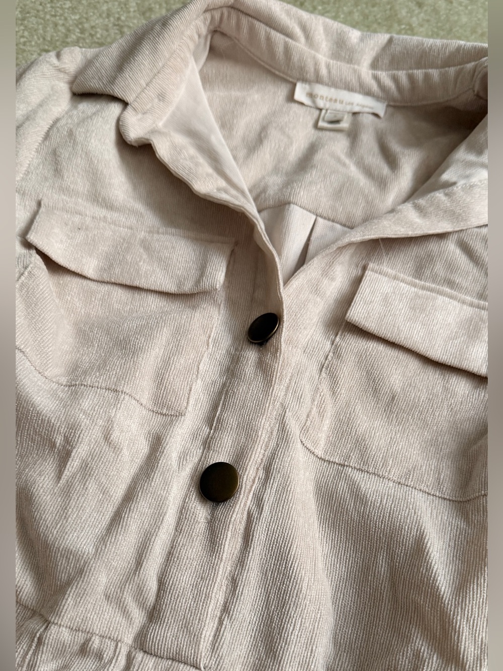 Monteau LA Button-Front Midi Shirt Dress with Waist Tie | Corduroy - Picture 4 of 6